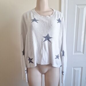 ​Calvin Klein Jeans Star Print Slouchy Drop Shoulder Cotton Sweater Large